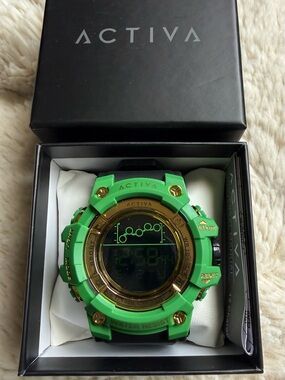 Ativa NIB Green and Gold Digital Sports Watch Unisex